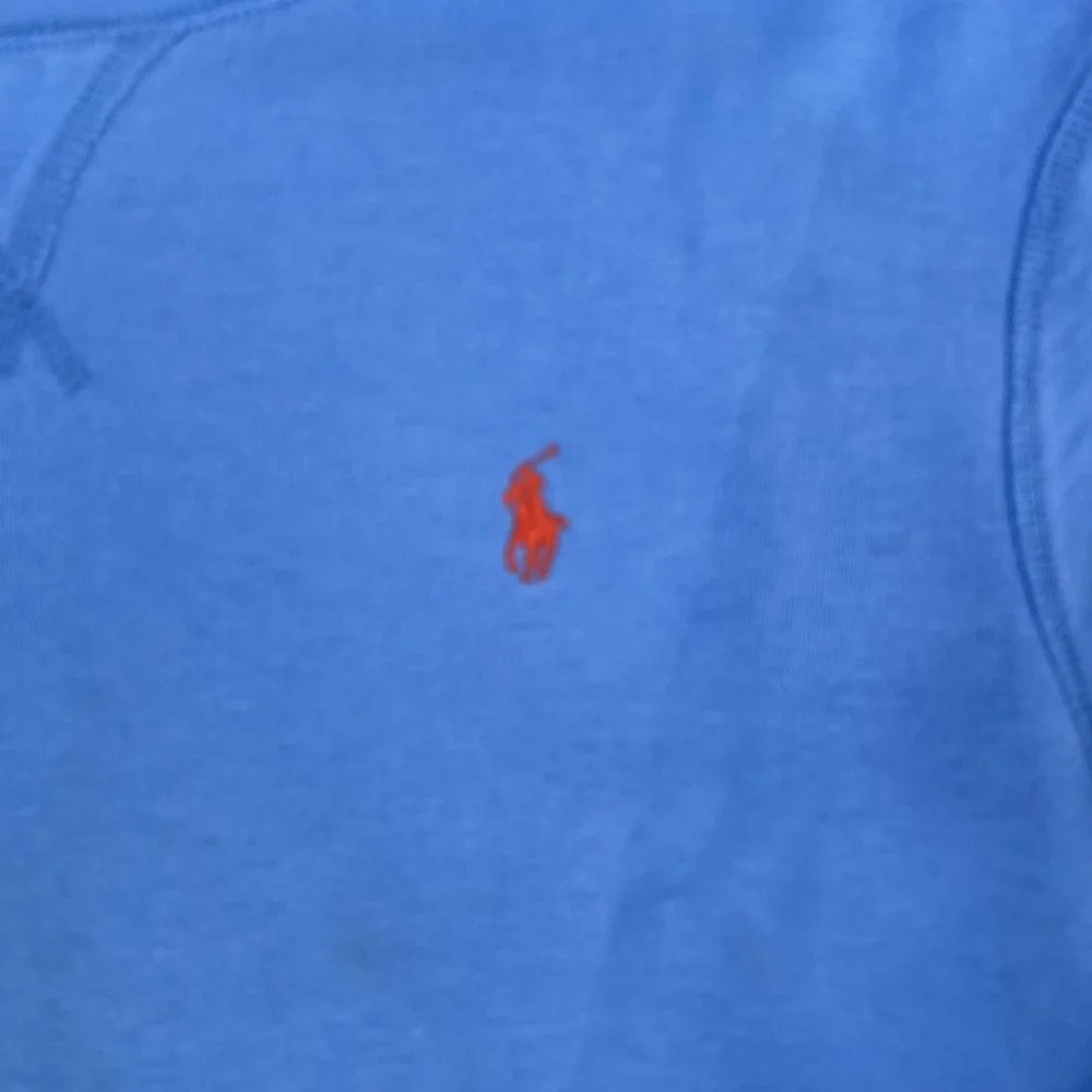 Vintage Y2K Polo Ralph Lauren Sweatshirt Mens L Blue Orange Pony Logo Crewneck